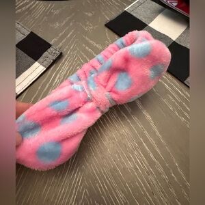 H&M Pink Headband with Light Blue Polka Dots